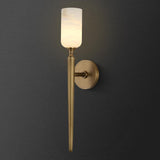 Modern Alabaster Brass/Black Strip Wall Sconce 21.6"H - thebelacan