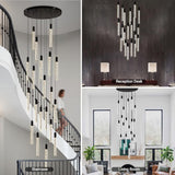 Modern 20-Light 30-Light LED High Ceiling Chandelier - thebelacan