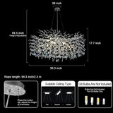 Modern Ice Eye Crystal Tree Branch Round Chandelier 30" 40" 48" - thebelacan