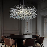 Ice Eye Modern Crystal Tree Branch Round Chandelier for All Rooms 30" 40" 48" - thebelacan