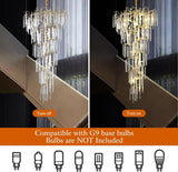 Modern Ice Strip Crystal Tree Branch Staircase Chandelier 95" - thebelacan