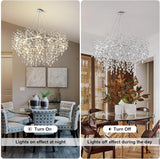 Modern Ice Eye Crystal Tree Branch Round Chandelier 30" 40" 48" - thebelacan