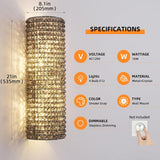 Modern K9 Crystal Beads Wall Sconce 21" - thebelacan