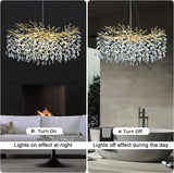 Modern Ice Eye Crystal Tree Branch Round Chandelier 30" 40" 48"