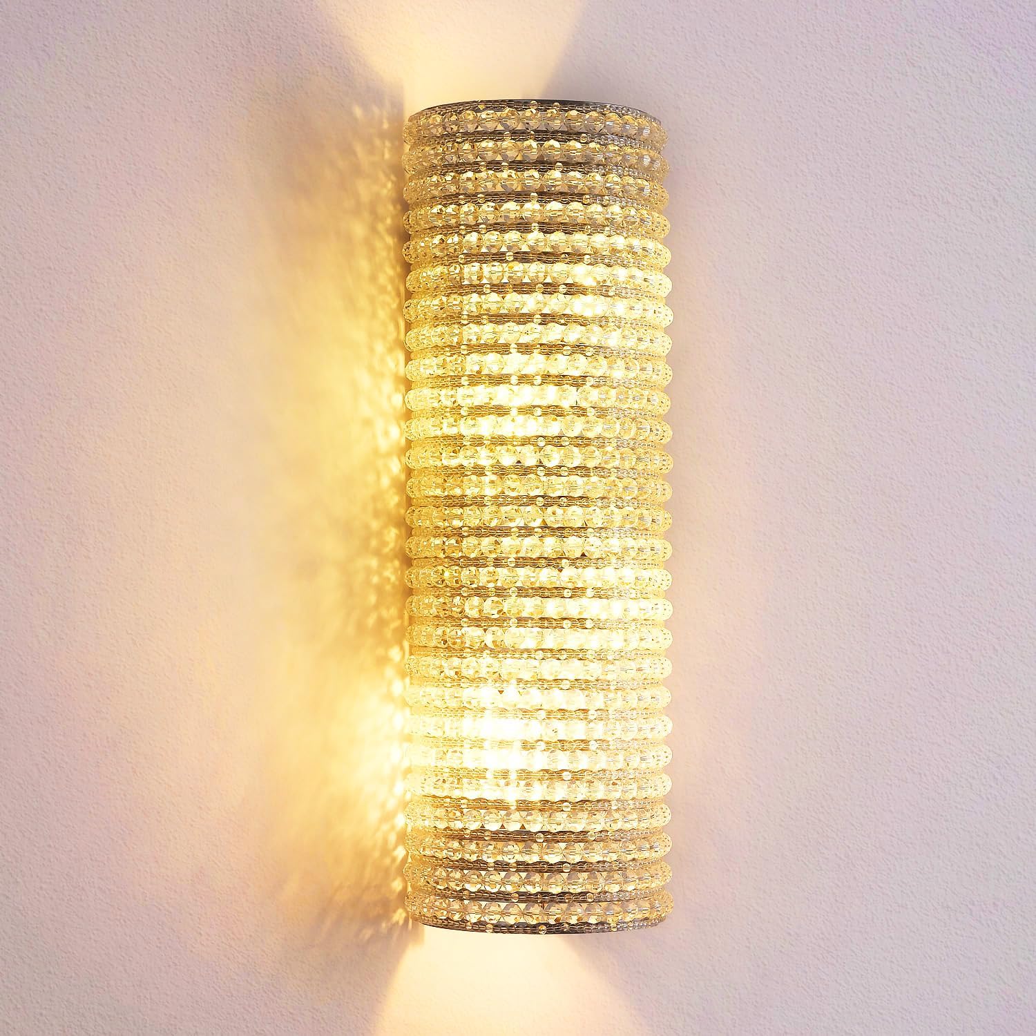 Modern K9 Crystal Beads Wall Sconce 21" - thebelacan