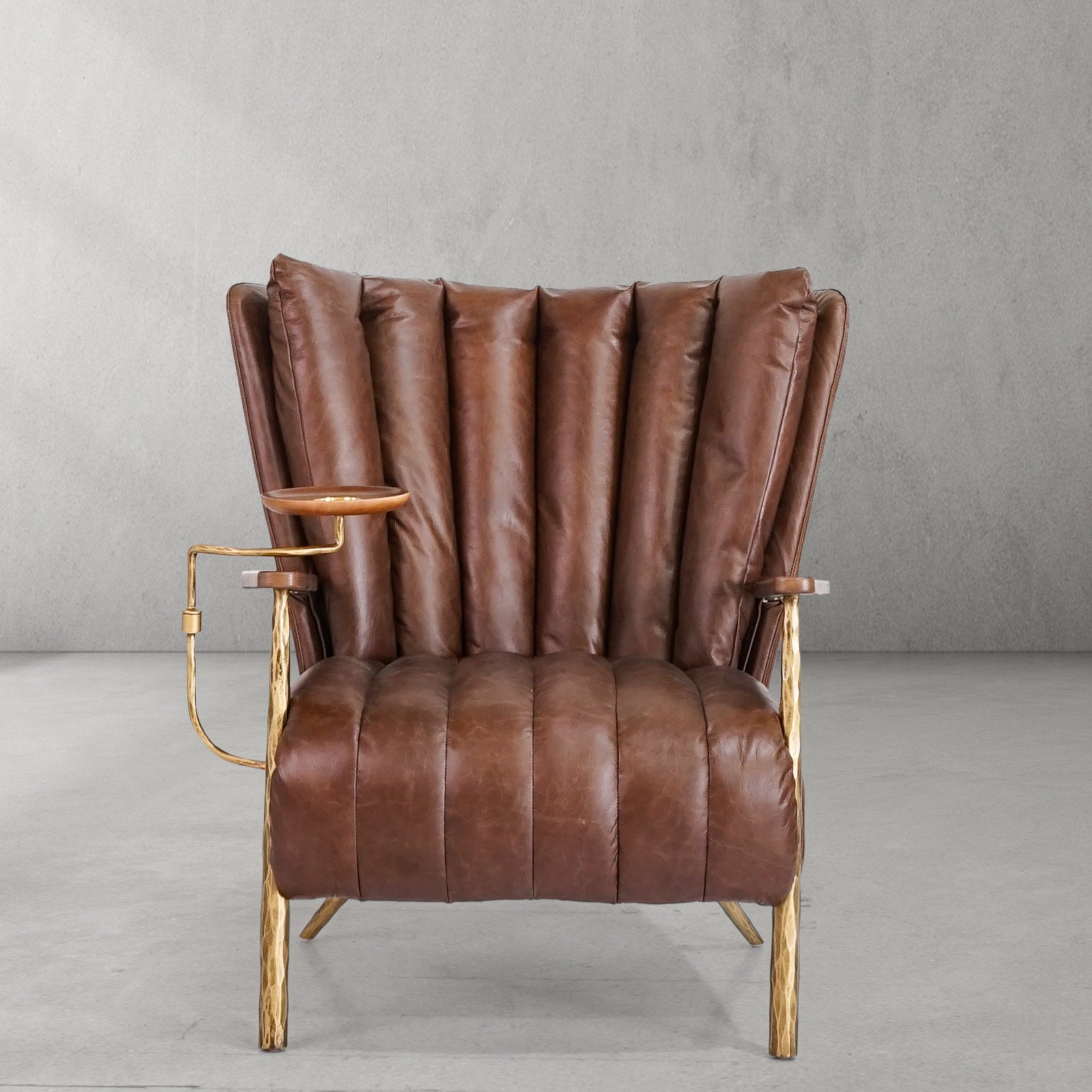 Thaddeus Vintage Leather Armchair Cigar Chair - thebelacan