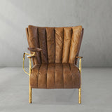 Thaddeus Vintage Leather Armchair Cigar Chair - thebelacan