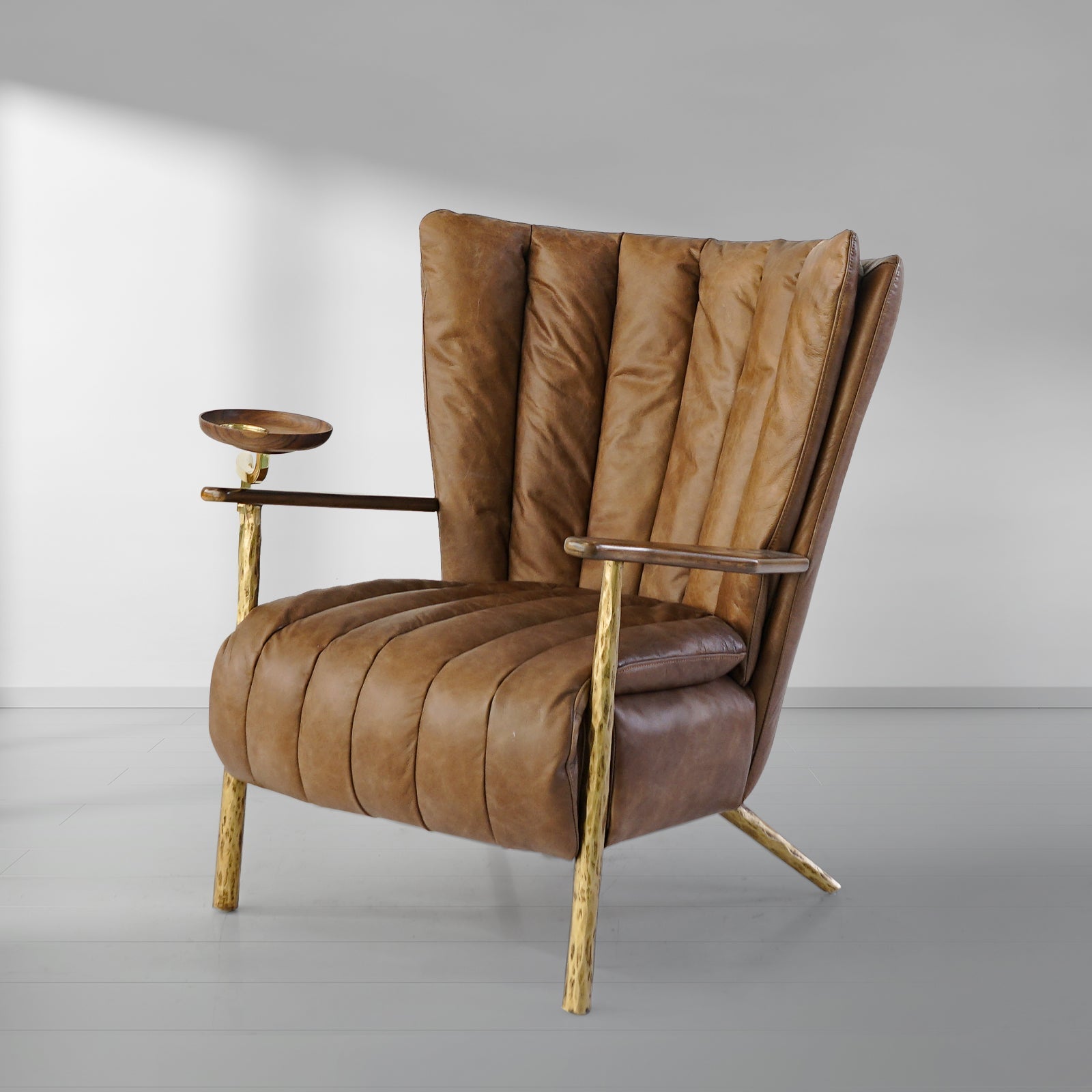 Thaddeus Vintage Leather Armchair Cigar Chair - thebelacan