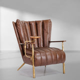 Thaddeus Vintage Leather Armchair Cigar Chair - thebelacan