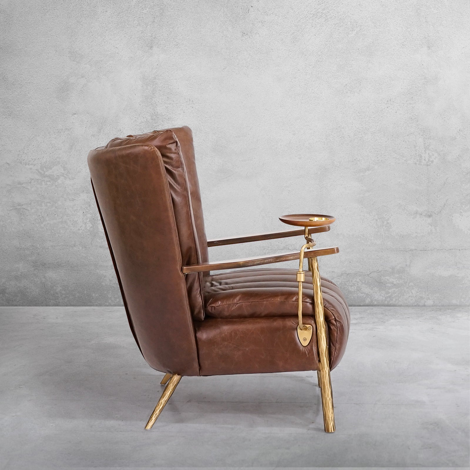 Thaddeus Vintage Leather Armchair Cigar Chair - thebelacan