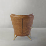 Thaddeus Vintage Leather Armchair Cigar Chair - thebelacan