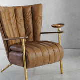 Thaddeus Vintage Leather Armchair Cigar Chair - thebelacan