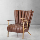 Thaddeus Vintage Leather Armchair Cigar Chair - thebelacan