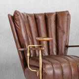 Thaddeus Vintage Leather Armchair Cigar Chair - thebelacan