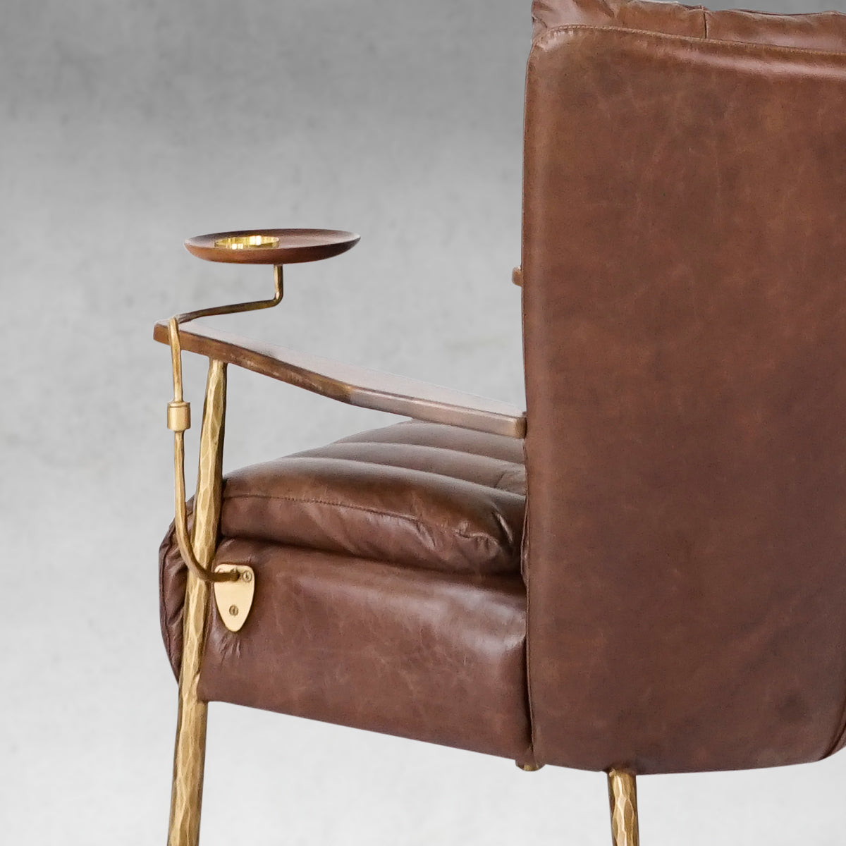 Thaddeus Vintage Leather Armchair Cigar Chair - thebelacan