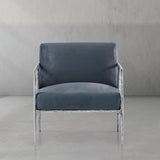 Thaddeus Retro Silver Iron Frame Track Armchair - thebelacan