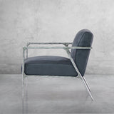 Thaddeus Retro Silver Iron Frame Track Armchair - thebelacan