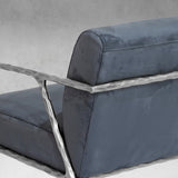 Thaddeus Retro Silver Iron Frame Track Armchair - thebelacan