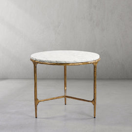 Thaddeus Marble Round Side Table - thebelacan