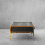 Thaddeus Vintage Leather Square Coffee Table - thebelacan