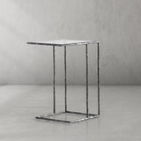 Thaddeus Tempered Glass C-Shaped Side Table - thebelacan