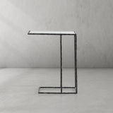 Thaddeus Tempered Glass C-Shaped Side Table - thebelacan