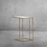 Thaddeus Tempered Glass C-Shaped Side Table - thebelacan