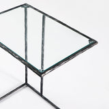 Thaddeus Tempered Glass C-Shaped Side Table - thebelacan