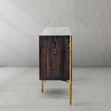 Thaddeus Metal Frame Rattan Side Cabinet - thebelacan