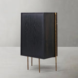 Thaddeus Metal Frame Rattan Side Cabinet - thebelacan