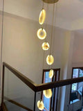 Alabaster Long Foyer Staircase Pendant Light 59'' 79'' 98'' 138''H - thebelacan