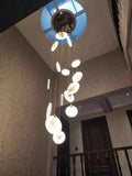 Alabaster Long Foyer Staircase Pendant Light 59'' 79'' 98'' 138''H - thebelacan