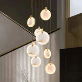 Alabaster Long Foyer Staircase Pendant Light 59'' 79'' 98'' 138''H - thebelacan