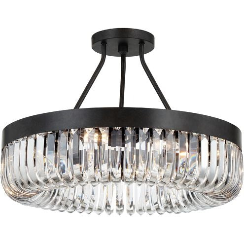 Alister 8 Light 23.25" Charcoal Bronze Semi Flush - thebelacan