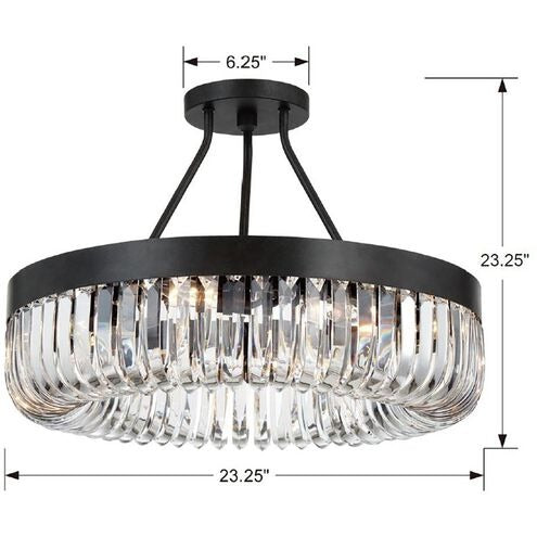 Alister 8 Light 23.25" Charcoal Bronze Semi Flush - thebelacan