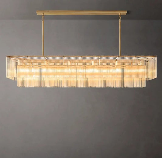 Amadeo Rectangular Glass Chandelier 72″ - thebelacan