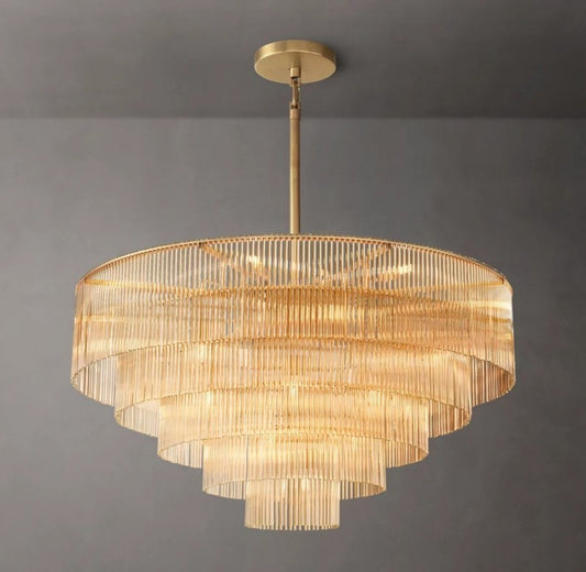 Amadeo Round Glass Chandelier 50" - thebelacan