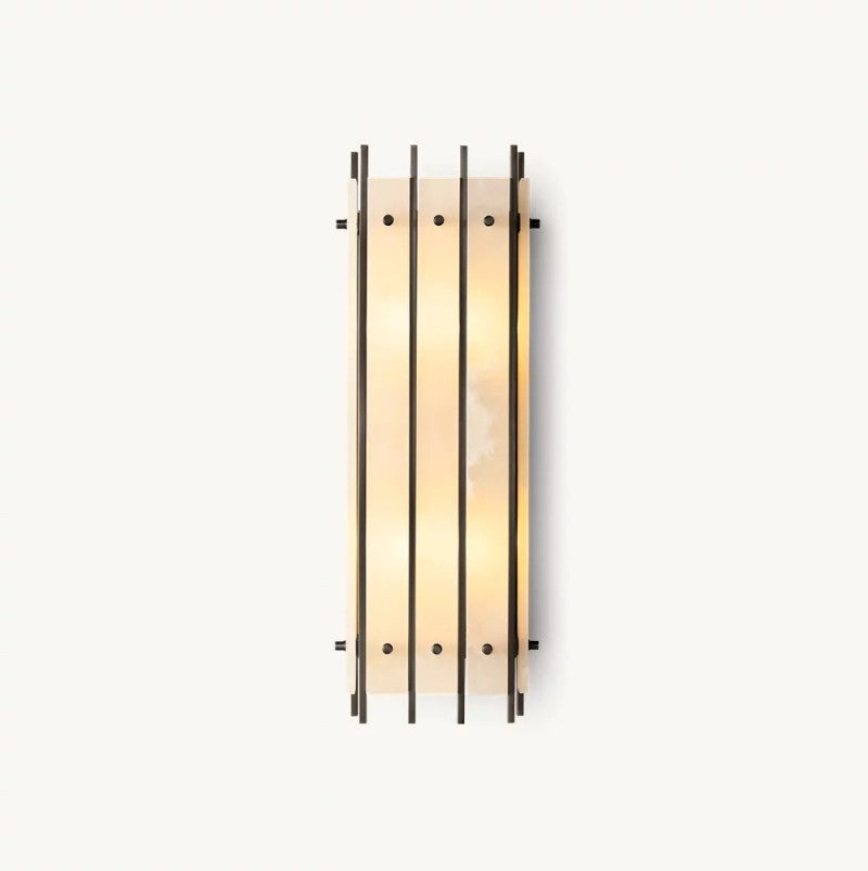 San Marco Alabaster Rectangular Wall Sconce - thebelacan