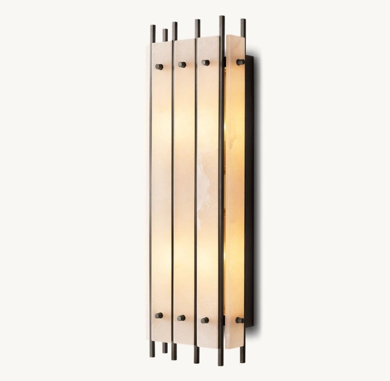 San Marco Alabaster Rectangular Wall Sconce - thebelacan