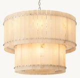 San Marco Alabaster Round 2-Tiered Chandelier - thebelacan