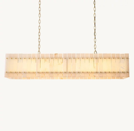 San Marco Alabaster Linear Chandelier 54" 72" - thebelacan