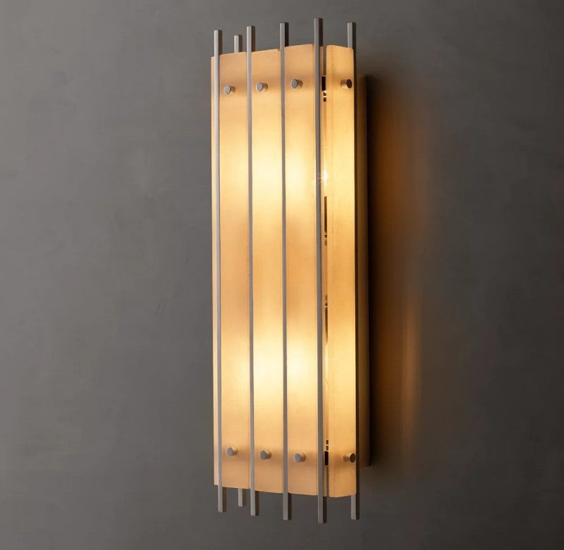 San Marco Alabaster Rectangular Wall Sconce - thebelacan