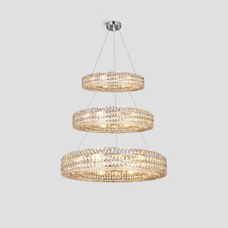 Brilliant Round Crystal Multi-Ring Chandelier - thebelacan