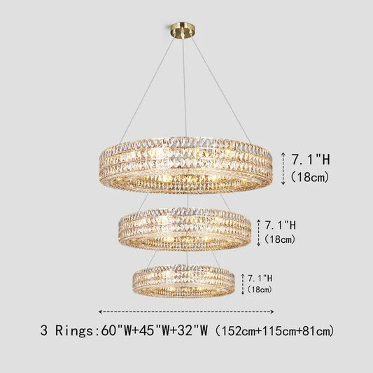 Brilliant Round Crystal Multi-Ring Chandelier - thebelacan