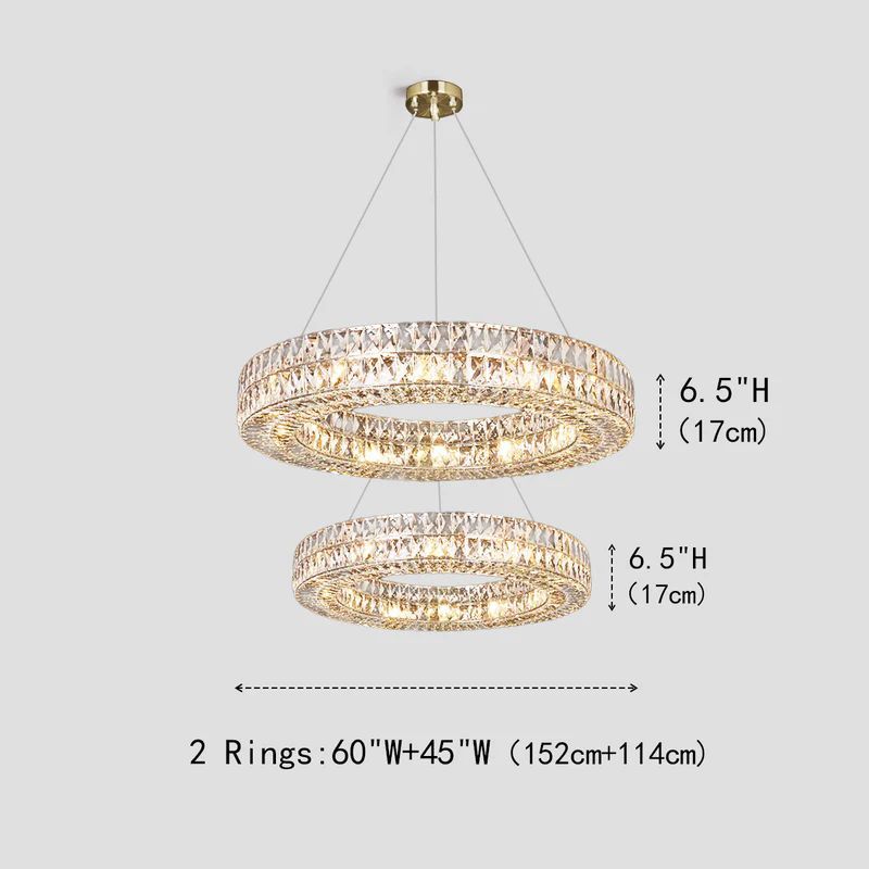 Brilliant Round Crystal Multi-Ring Chandelier - thebelacan