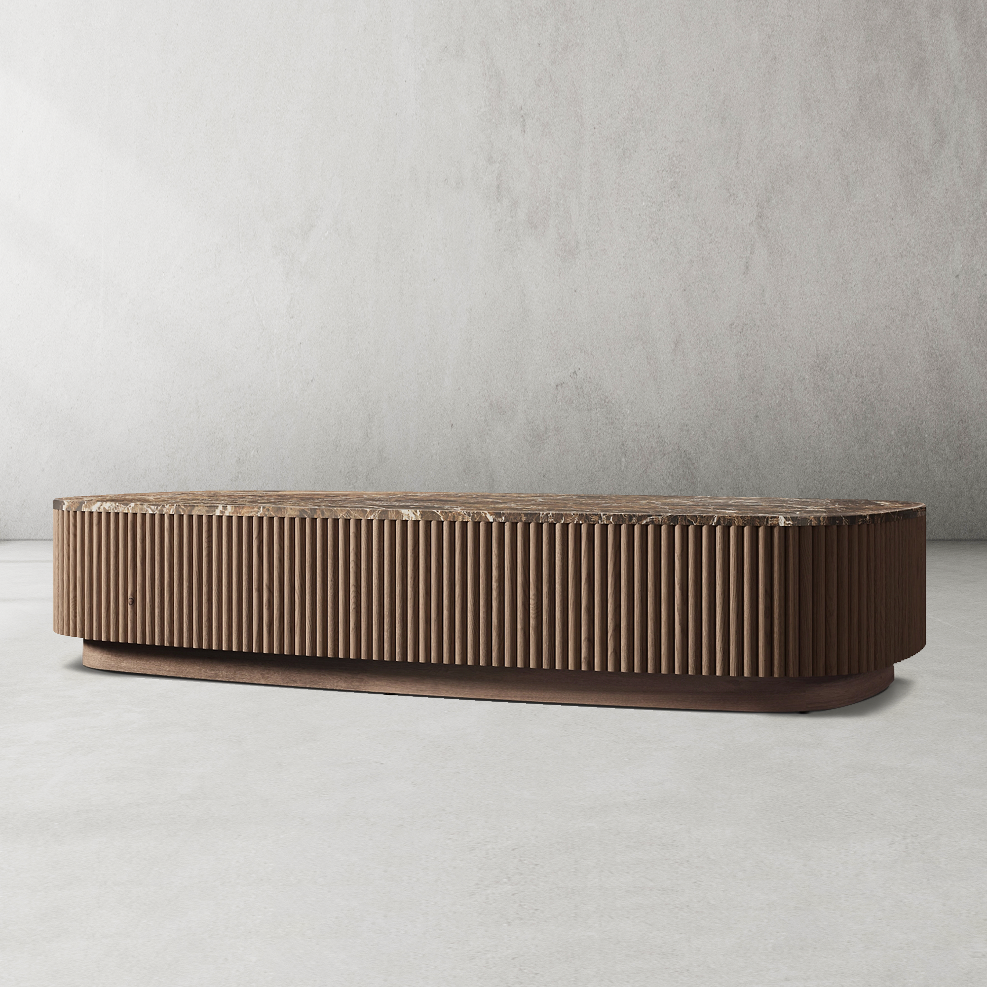 Mulholland Oak Wood & Stone Coffee Table - thebelacan