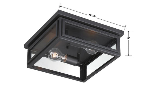 Byron 2 Light 12.75" Outdoor Flush Mount - thebelacan