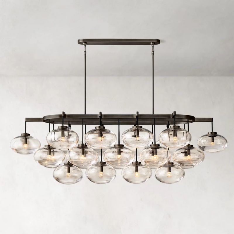 Glass Globe Linear Chandelier 72" - thebelacan