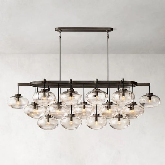 Glass Globe Linear Chandelier 72" - thebelacan