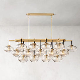 Glass Globe Linear Chandelier 72" - thebelacan